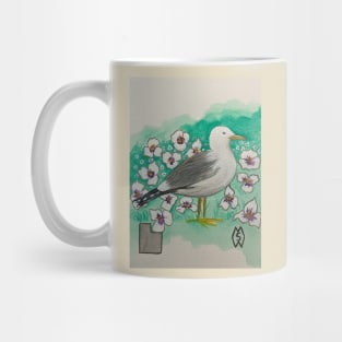 Utah state bird and flower, the seagull and Sego lily Mug
